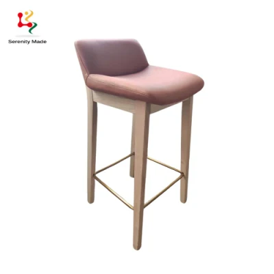 Taburete de bar tapizado de tela, silla cómoda para mostrador, asiento cuadrado alto estable
